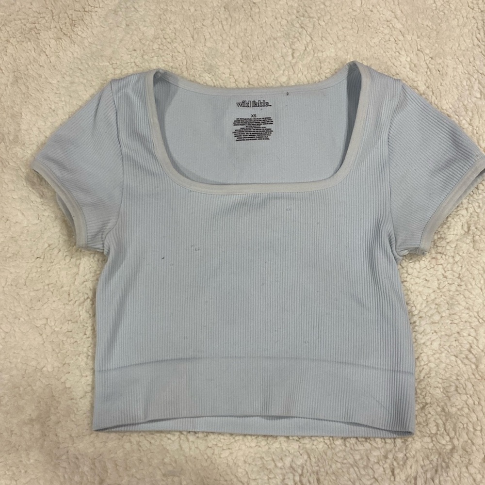 Wild fable light blue crop top